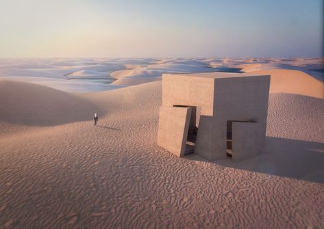 Desert Residential Architecture, Monolithic Architecture, Desert Building, Architecture Minimalist, Architecture Panel, Architecture Background, Interesting Design, Structure Architecture, Minimalist Architecture