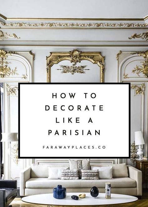 Wondering how to decorate like a Parisian? Here's exactly what to buy (and do) to bring that French apartment vibe home - wherever you are. Parisian Apartment Style, Parisian Room, Parisian Modern, Parisian Living Room, Parisian Apartment Decor, Parisian Bedroom, Modern Parisian, Parisian Home Decor, French Living Rooms