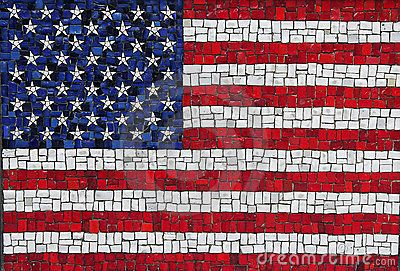 Mosaic American flag with texture Brick Wall Backdrop, Mosaic Madness, Mosaic Projects, Mosaic Designs, Stained Glass Mosaic, Stained Glass Patterns, Photography Backdrops, Mosaic Crafts, Mosaic Art