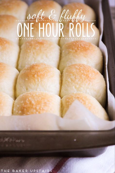 The Baker Upstairs: Soft and Fluffy One Hour Rolls Soup Rolls, One Hour Rolls, Burger Rolls, Mini Breads, Fluffy Rolls, Bread Rolls Recipe, Biscuit Rolls, Yeast Rolls, Dinner Rolls Recipe