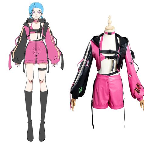 Karneval Outfit, Cute Anime Outfits, Lol Jinx, League Of Legends Cosplay, Arcane League Of Legends, Jinx Cosplay, Jinx Arcane, Anime Inspired Outfits, Dress Design Sketches