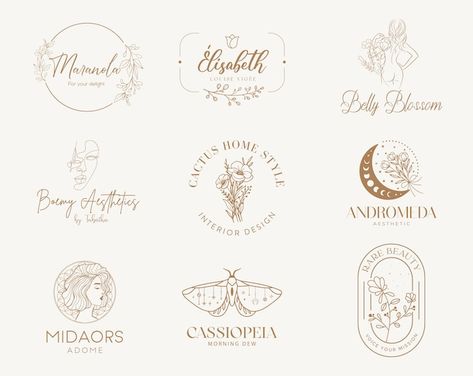 Feminine Logo Design Delicate Logo Floral Logo Luxe Logo - Etsy Logo Design Makeup, Logo Luxe, Boho Logo Design, Design Makeup, Makeup Logo, Boho Logo, Watermark Logo, Logo Design Feminine, Logo Floral