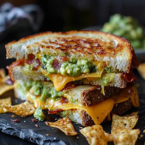 Bacon Guacamole Grilled Cheese Sandwich Bacon Guacamole Grilled Cheese, Guacamole Grilled Cheese Sandwich, Guacamole Grilled Cheese, Grilled Cheese Sandwich Recipe, Bacon Guacamole, Cheese Sandwich Recipe, Bacon Grilled Cheese, Grill Cheese Sandwich Recipes, Classic Grilled Cheese