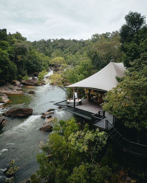 Not everyone is bold enough to embrace a more-is-more look within their own home, but there are hotels where one can dip into maximalism for a spell. Cambodia’s @shintamaniwild dishes out its own version, as exemplified in The Bohemian Tent with its multicolored couch, bright artworks hung from the ceiling and ornate bed. #carewhereyoustay . . . #shintamaniwild #bensleycollection #bensleyexperience #travelcambodia #beautifulcambodia #travelasia #discoverasia #boutiquehotel #dreamdestination #... Song Saa Private Island, Ornate Bed, Glamping Resorts, Eco Resort, Cambodia Travel, Safari Tent, Tent Design, Most Luxurious Hotels, Luxury Tents