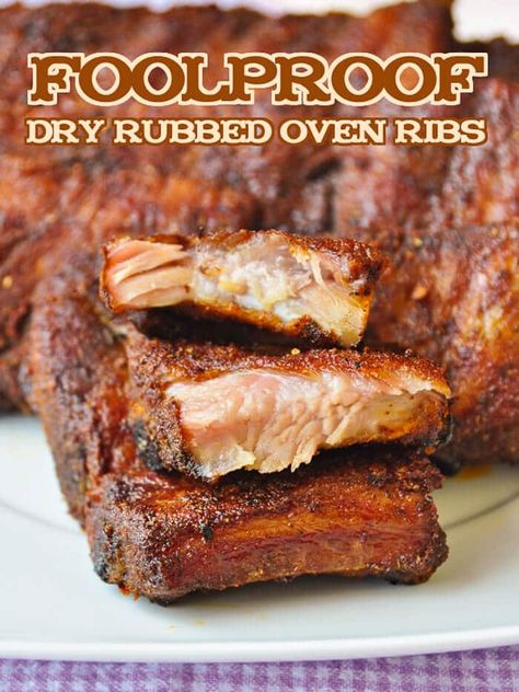 Oven Baked Dry Rub Ribs, Oven Baked Ribs In Foil Dry Rubs, Baked Pork Ribs Oven Dry Rub, Pork Side Ribs Recipe, Ribs In Oven Then Grill, Pork Side Ribs Oven, Dry Rub Ribs In Oven, Ribs In Oven Quick, Dry Ribs Recipe