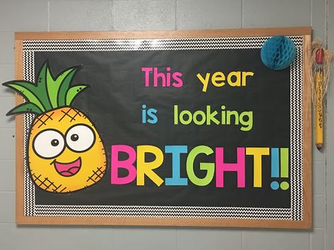 Bright 4ever Classroom, Future Is Bright Theme, Class Decoration For Kindergarten, Neon Theme Classroom, Neon School Theme, Glow Classroom Theme, Neon Bulletin Board Ideas, Bright Colored Classroom Theme, Shine Bright Classroom Theme