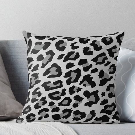 Grayscale Leopard Print Throw Pillow Rock And Roll Room, Leopard Print Pillows, Nature Patterns, Fun Patterns, Print Pillow, Throw Pillows Bed, Pattern Pillow, Throw Pillow Sizes, Patterned Throw