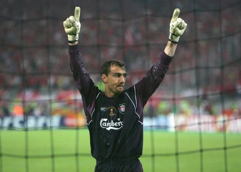 Jerzy Dudek of Liverpool celebrates in the shoot out during the European Champions League final between Liverpool and AC Milan on May 25 2005 at the... Jerzy Dudek, Liverpool Goalkeeper, Steven Gerrard, Champions League Final, Liverpool Football Club, Liverpool Football, Ac Milan, Liverpool Fc, Champions League