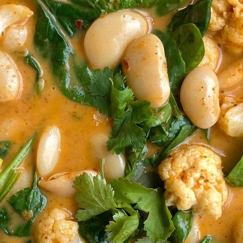 My First Meals | Grace Mortimer on Instagram Butterbean Curry, Cauliflower Butter, Red Thai Curry, Thai Curry Paste, Red Thai, Curry Ingredients, Beans Curry, Vegetarian Curry, Coconut Soup