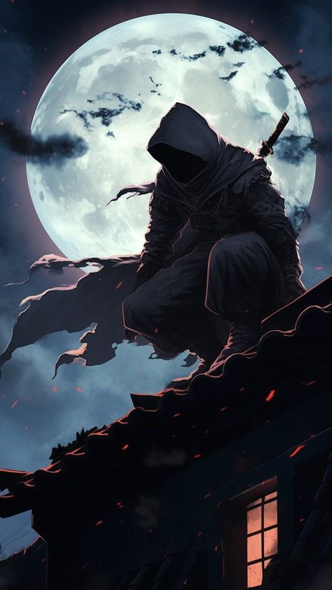 Dark Ninja Wallpaper, Assasin Anime Art, Dark Fantasy Artwork Wallpaper, Assassin Wallpaper, Anime Assassin, Dark Ninja, Japanese Art Samurai, Arte Ninja, Samurai Wallpaper