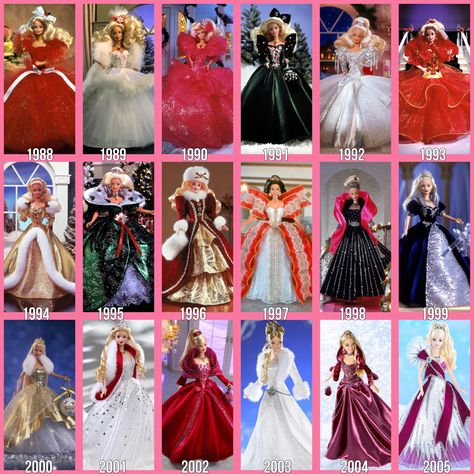 Holiday Barbie Collection, Barbie Christmas Tree, Kendall Jenner Instagram, Barbie 1990, Barbie Christmas, Plastic Girl, Ooak Barbie, Barbie Collector Dolls, Christmas Barbie