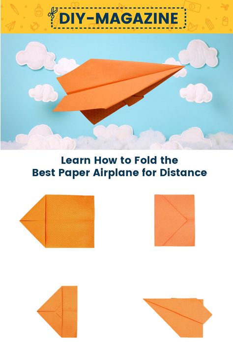 Learn How to Fold a the Best Paper Airplane for Distance Long Distance Paper Airplane, Best Paper Airplane For Distance, Paper Plane Tutorial, Glider Paper Airplane, The Best Paper Airplane, Paper Airplanes Instructions, Best Paper Airplane, Paper Glider, Flying Paper