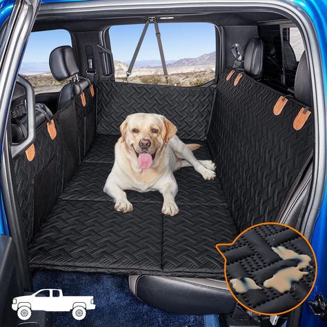 With MAXFUT dog back seat extender for truck，the back seat of truck turns into large dog bed.Great for traveling with your dog in a truck. Dog Packing List, Dog Hammock For Car, Auto Camping, Dog Hammock, Dog Cover, Dog Seat Covers, Dog Car Seat, Dog Seat, Dog Car Seat Cover