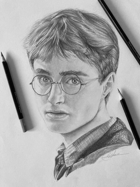 A pencil portrait of Harry Potter Harry Potter Portrait Drawing, Harry Potter Drawings Sketches, Harry Potter Portraits, Harry Potter Sketch, Dragon Sketch, Harry Potter Drawings, Disney Princess Drawings, Princess Drawings, Charcoal Art