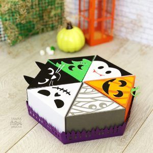 Halloween Diy Paper, Diy Halloween Treats, Halloween Box, Halloween Themed Gifts, Halloween Shadow Box, Halloween Treat Boxes, Halloween Paper Crafts, Halloween Miniatures, Yummy Dessert