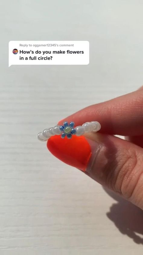 Daisy Flower Bead Ring Tutorial🌼🌱 DIY beaded flower ring tutorial pattern with steps | Diy beaded rings, Handmade jewelry diy, Bead charms diy Cute Jewelry To Make, Beaded Flower Ring Tutorial, Seed Bead Rings Tutorial, Diy Beaded Flower, Flower Ring Tutorial, Flower Bead Ring, Beaded Flower Ring, Diy Wire Jewelry Rings, Bead Rings