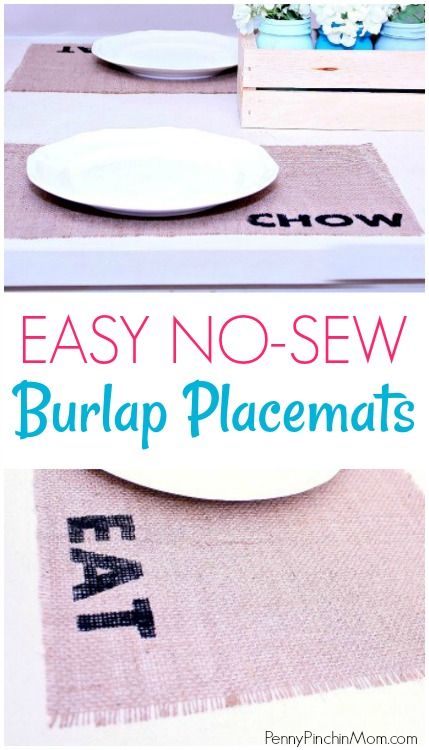 Homemade Placemats, Diy Burlap Placemats, Burlap Diy, Burlap Placemats, Table Decorating Ideas, Decorating Table, Easiest Burlap, Diy Placemats, Apartment Decorating Ideas