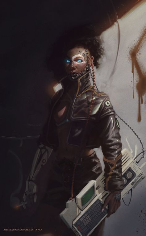 Shadowrun Rpg, Afrofuturism Art, Cyberpunk 2020, Cyberpunk Female, Cyberpunk Rpg, Acid Rain, Arte Cyberpunk, Cyberpunk Character, Futuristic Art