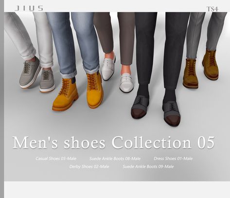 *Overview* Men's shoes Collection 05 | Patreon Jius Sims, Sims 4 Male Clothes, Cc Shoes, Cc Mods, Sims 4 Cc Shoes, The Sims 2, Sims 4 Cc Packs, Best Sims, Sims 4 Mods Clothes