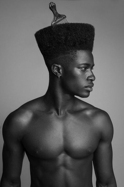 High Top Hairstyles Black Men, Black Hair Aesthetic Male, Man Back View, Afro Futurism, Male Portrait Poses, Afro Punk Fashion, Textured Haircut, Dark Skin Men, 2 Chainz