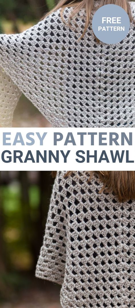 Cozy evenings spent crocheting are the perfect way to relax. This easy granny shawl pattern is perfect for beginners and experienced crocheters alike. The delicately worked stitch pattern is timeless and beautiful. So grab your crochet hook and create a timeless piece that you can wear, give as a gift, or keep as a cherished heirloom. How To Crochet Shawl, Easy Crochet Shawl Pattern Free Simple, How To Crochet A Triangle Shawl, Single Skein Crochet Shawl, Simple Crochet Triangle Shawl Pattern Free, Free Crochet Patterns Shawls And Wraps, Crochet Shawl Simple, Crochet Triangle Shawl Pattern Free Granny Squares, Lightweight Crochet Shawl Free Pattern