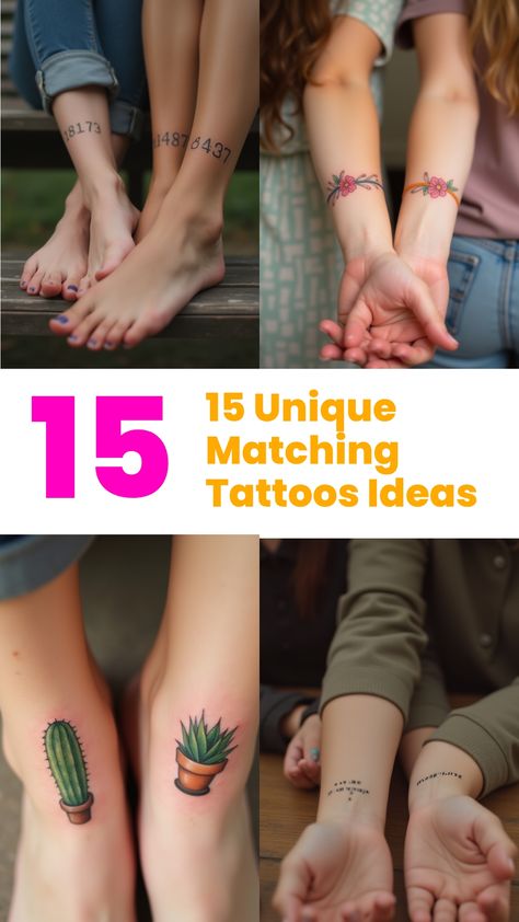 15 Unique Matching Tattoos Ideas Couple Simple Tattoo Ideas, Group Tattoos Ideas, Matching Tattoos For Best Friends American Traditional, Pinky Promise Matching Tattoos, Non Cringe Couple Tattoo, Same But Different Tattoo Matching, Matching Lovers Tattoo Couple, Fun Couple Tattoos, Tattoo Pairs Ideas