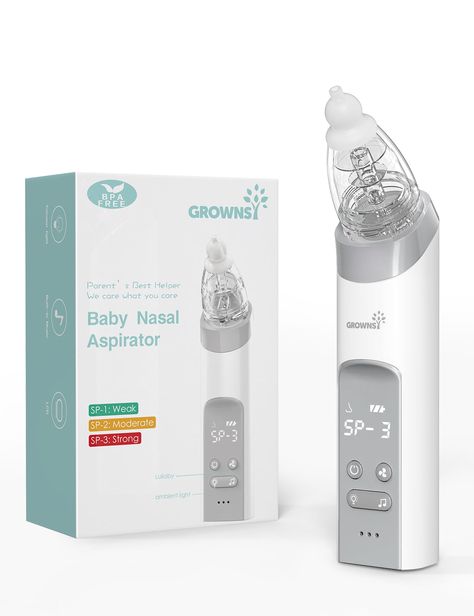 GROWNSY Nasal Aspirator for Baby, Baby Nose Sucker, Electric Nose Aspirator for Toddler, Automatic Nose Cleaner with 3 Silicone Tips, Adjustable Suction Level, Music and Light Soothing Function - Walmart.com Nasal Aspirators, Baby Nose, Nose Cleaner, Nasal Aspirator, Clean Blackheads, Light Music, Baby Furniture, Blackhead Remover, Beauty Product