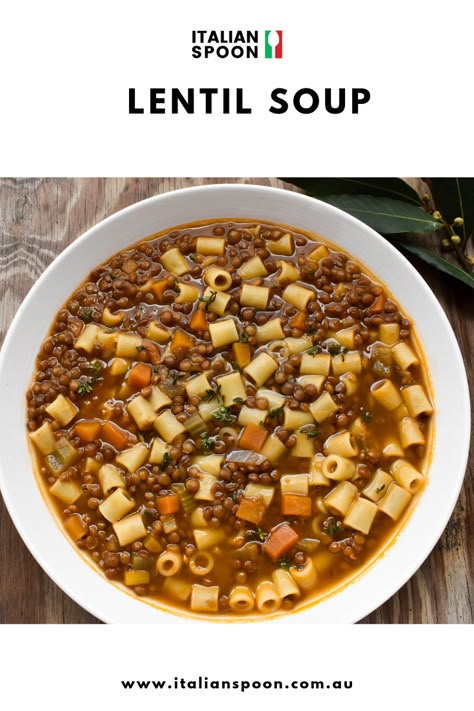 Lentil Soup With Pasta, Pasta And Lentil Soup, Italian Lentils And Pasta, Lentil Noodle Soup, Lentils And Pasta Recipe, Lentil Soup Italian Style, Lentils With Pasta, Pasta With Lentils Recipe, Lentil And Pasta Recipes