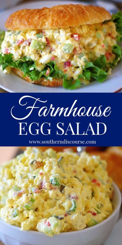 Southern Egg Salad, Egg Salad Recipe Easy, Classic Egg Salad Recipe, Egg Salad Sandwich Recipe, Best Egg Salad Recipe, Classic Egg Salad, Sandwich Sides, Croissant Sandwich, Egg Salad Sandwiches