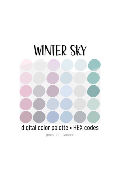 Color Palette Hex Codes, Digital Color Palette, Pallete Color, Colors Code, Procreate Palette, Sky Digital, Ipad Procreate, Hex Color Palette, Winter Color Palette