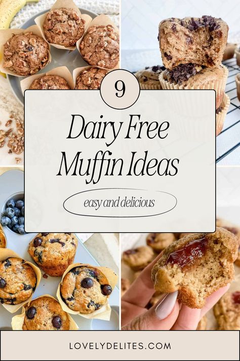 Start your mornings with these 9 healthy dairy free muffin recipes. Having a dairy free breakfast is becoming the norm in recent years. If you're looking for dairy free breakfast ideas, we've got you covered in this blog post. Here are 9 easy no milk muffin recipes to try! No Dairy Muffins, Dairy Free Healthy Muffins, Non Dairy Muffins, Healthy Breakfast Dairy Free, Dairy Free Muffins For Kids, No Dairy Breakfast Ideas, Dairy Free Muffin Recipes, Dairy Free Breakfast Muffins, Non Dairy Breakfast Ideas