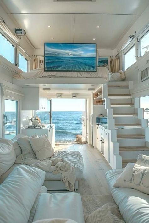 #homedecor, #interiordesign, #homedesign, #decor inspiration Apartments On The Beach, Aesthetic Beach House Interior, Rich Beach House, Boho Beach House Exterior, Dream Beach Houses The Ocean, Mini Beach House, Beach House Hawaii, Beach Bungalow Interior, Small Beach House Interior