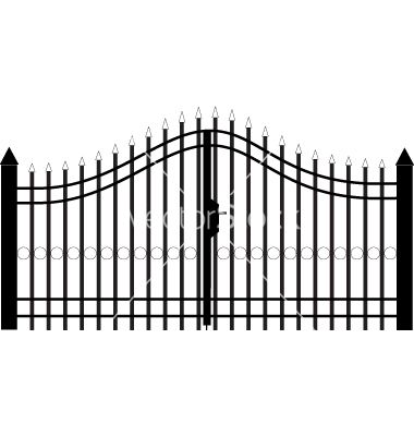 Gate silhouette vector by Seller - Image #2047591 - VectorStock Gates Drawing, Gate Illustrations, Sims 4 Fence And Gate Cc, Halloween Garage Door Silhouette, Gate Vector, Gate House, High Res, Garden Tools, Gate