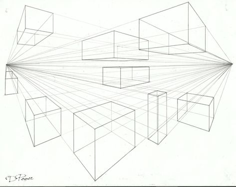 2 point perspective boxes. -2017 2 Point Perspective Cubes, 2 Point Perspective Boxes, Boxes In Perspective, Perspective 2 Point, Perspective Drawing For Beginners, Perspective Boxes, Box Perspective, Moment Drawing, Draw Buildings