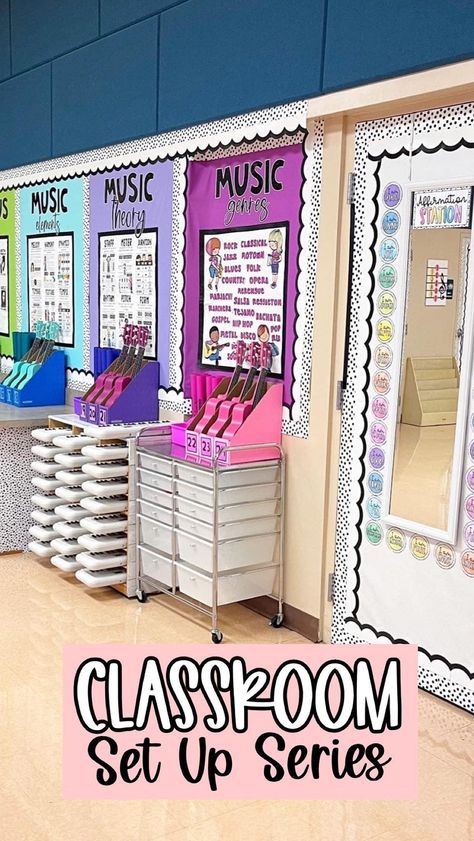 ✨Classroom Set Up Series 2023-2024✨ I went back to school today for the first time in a few months not knowing if they’d let me back in my… | Instagram Music Classroom Posters, Music Decorations, Bright Classroom, Kindergarten Assessment, Teacher Lifestyle, Music Classroom Decor, Band Room, 2 Daughters, Music Rooms