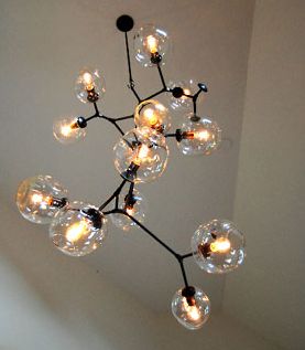 This molecule light bulbs fixture would look great above our dining table. #home #interior #lighting #bulb Diy Molecule Model, Science Interior Design, Chemistry Home Decor, Science Boys Room, Science Themed Bedroom, Science Bedroom Decor, Science Bedroom, Chandelier Diy, Science Room