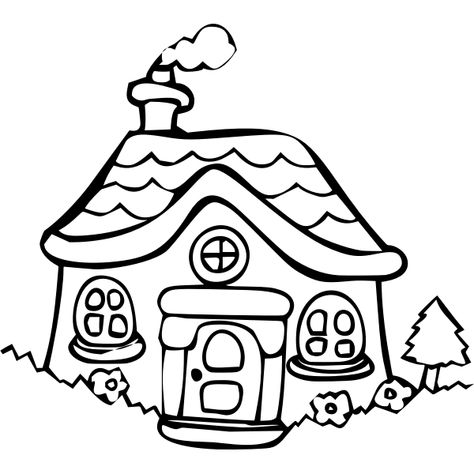 House from stories | Free SVG Big House Black, Cartoon Cottage, House Line Drawing, Cottage Building, House Clipart, Cartoon House, House Cottage, Drawing Clipart, Mushroom House