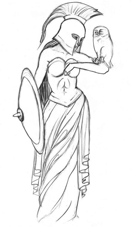 Athena Goddess Art Drawing, Athena Line Drawing, Athena Greek Goddess Drawing, Athena Drawing Easy, Athena Drawing Greek Mythology, Athena Art Drawing, Athena Goddess Drawing, Greek Goddess Sketch, Greek God Drawings