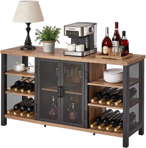 Industrial Wine Bar, Rustic Bar Cabinet, Rustic Wine Cabinet, Industrial Coffee Bar, Liquor Cabinet Bar, Wine Rack Table, Coffee/wine Bar, Coffee Cabinet, Coffee Bar Cabinet