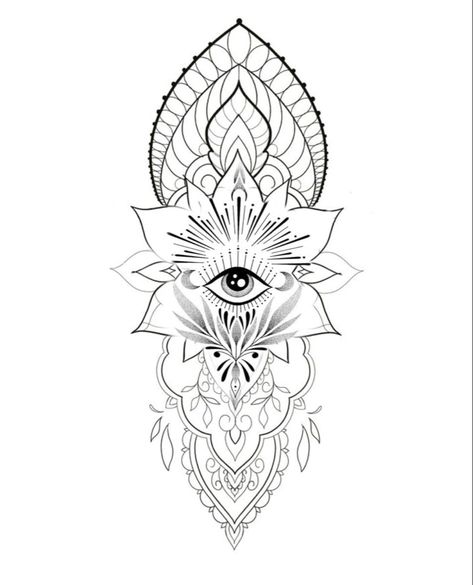 Brooke Tattoo, Halloween Tattoo Flash, Mandela Tattoo, Ganesh Tattoo, Rare Tattoos, Chest Tattoo Ideas, Line Tattoo Ideas, Buddha Tattoo Design, Henna Inspired Tattoos