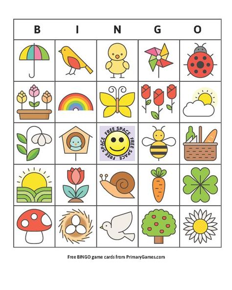 Bingo Pictures, Picture Bingo, Bingo Books, Free Printable Bingo Cards, Bingo Games For Kids, Game Bingo, Spring Picture, Free Bingo Cards, Printable Bingo Games