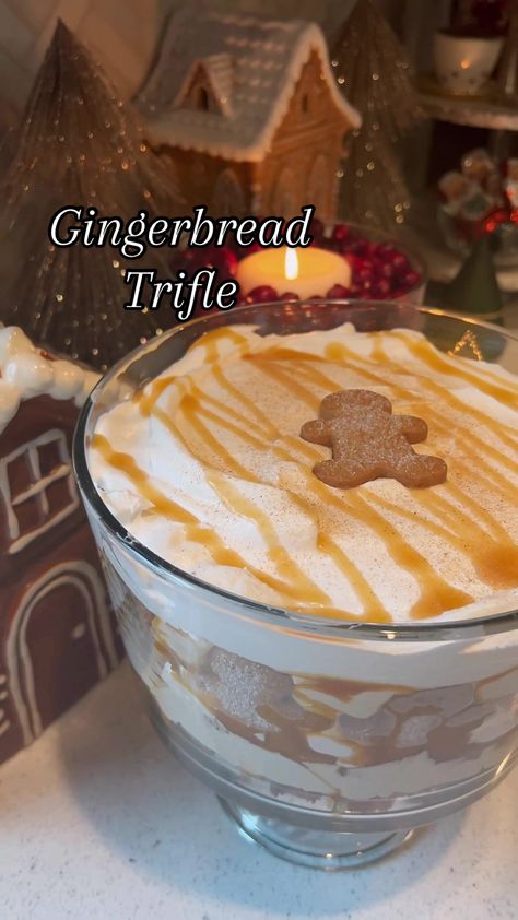 Macy Blackwell Christmas, Macy Blackwell Recipes, Gingerbread Trifle, Macy Blackwell, Favorite Holiday Desserts, Trifle Dish, Caramel Syrup, Holiday Dessert, To My Parents