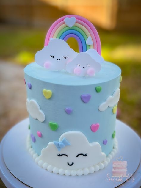 Simple Cake, Cake Decor, Rainbow Cake, Easy Cake, 5th Birthday, Cake Decorating, Rainbow, Baking, Cake