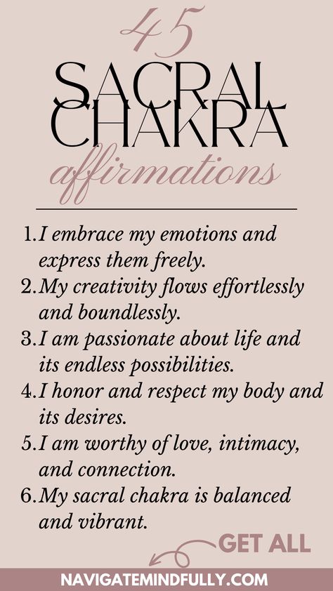 affirmations sacral chakra Sacral Chakra Affirmation, Forward Quotes, Moving Forward Quotes, Tell Me Something Good, Healing Spirituality, Inner Harmony, Chakra Affirmations, Inner Balance, Healing Affirmations