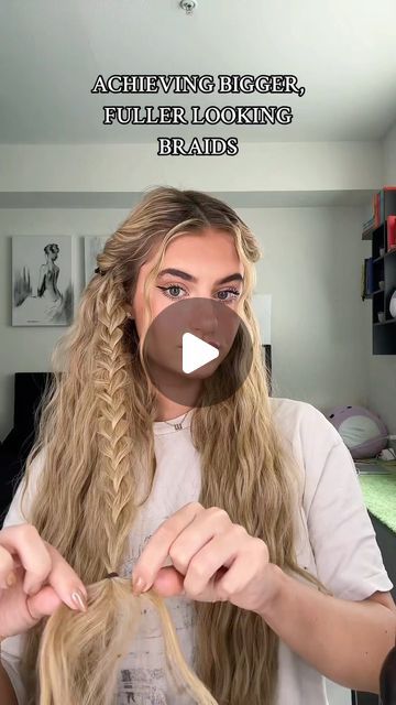 Megan James | how to get big, fluffy pinterest braids ✨ #hairinspo #braids #hairtutorial #pinterestinspired | Instagram Pinterest Braids, How To Make Braids, Braiding Your Own Hair, Thick Braid, How To Get Bigger, Step By Step Hairstyles, Braid Tutorial, Winter Set, Braids For Long Hair