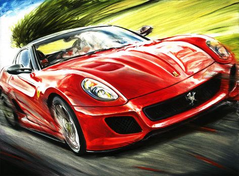 599 Gto, Old Sports Cars, Luxe Auto's, Motos Vintage, Red Sports Car, Red Ferrari, Bmw Art, Ferrari 599, Racing Art