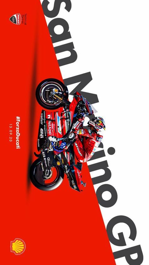 MotoGP #SanMarinoGP 🇸🇲 2020 :: @AndreaDovizioso Moto Gp Poster, Moto Gp, Racing Car, Bike Shop, Motogp, Graphic Design Illustration, Formula 1, Design Illustration, Illustration Design