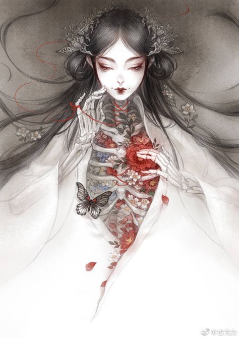 Khả Đường Japon Illustration, Chinese Art Girl, Arte Obscura, Stil Inspiration, China Art, Ethereal Art, Arte Horror, A Drawing, Chinese Art