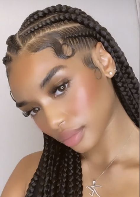 Box Braids Without Extensions, Goddess Braids Hairstyles, Feed In Braids Hairstyles, Box Braids Hairstyles For Black Women, Braids Hairstyles Pictures, Cute Box Braids Hairstyles, Curly Girl Hairstyles, Pretty Braided Hairstyles, Girls Hairstyles Braids