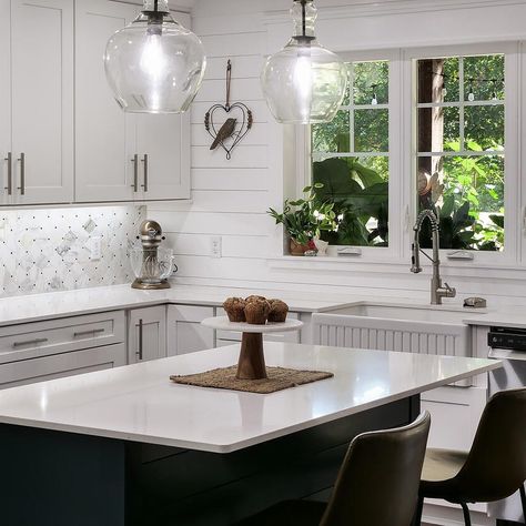 Shop this Instagram.tag from @truebluesurfaces Calacatta Botanica Quartz, Calacatta Botanica, White Quartz Counters, Marble Calacatta, White Quartz Counter, White Kitchen Design, Father In Law, Gorgeous Kitchens, Level 4